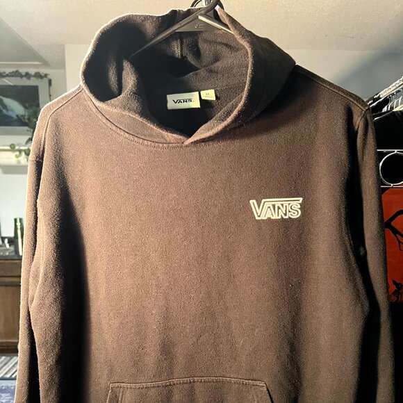 VANS Black with Roses Neon Sign Graphic Print Long-Sleeve Hoodie SZ XL - Picture 1 of 6